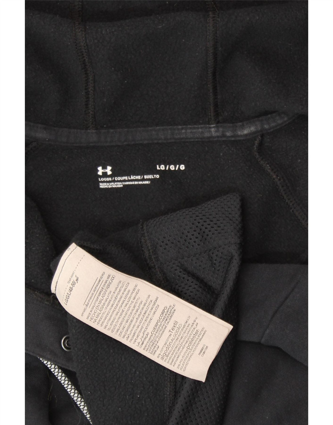UNDER ARMOUR Womens Oversized Graphic Hoodie Jumper UK 16 Large Black Vintage Under Armour and Second-Hand Under Armour from Messina Hembry 