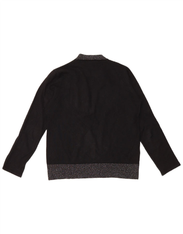 ALVIERO MARTINI Dame grafisk rund hals sweater IT 40 Small Black