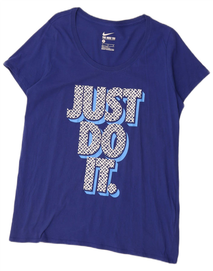 Nike grafisk T-shirt top til mænd, stor blå bomuld