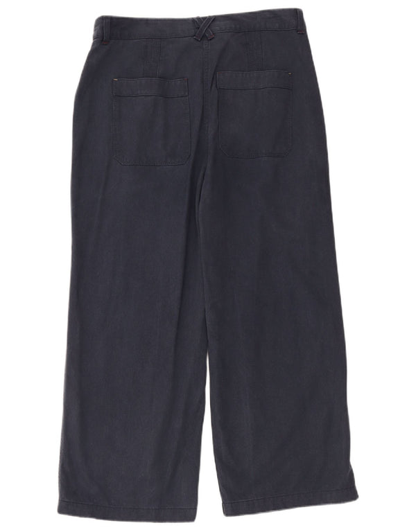 WHITE STUFF Womens Cropped Trousers UK 12 Medium W32 L25 Navy Blue