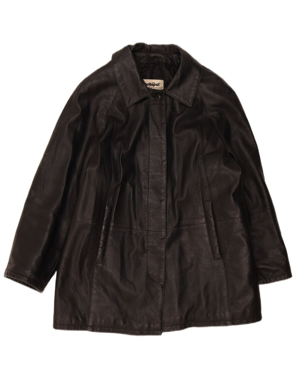 Conbipel Dame Loose Fit Læderfrakke IT 44 Medium Sort