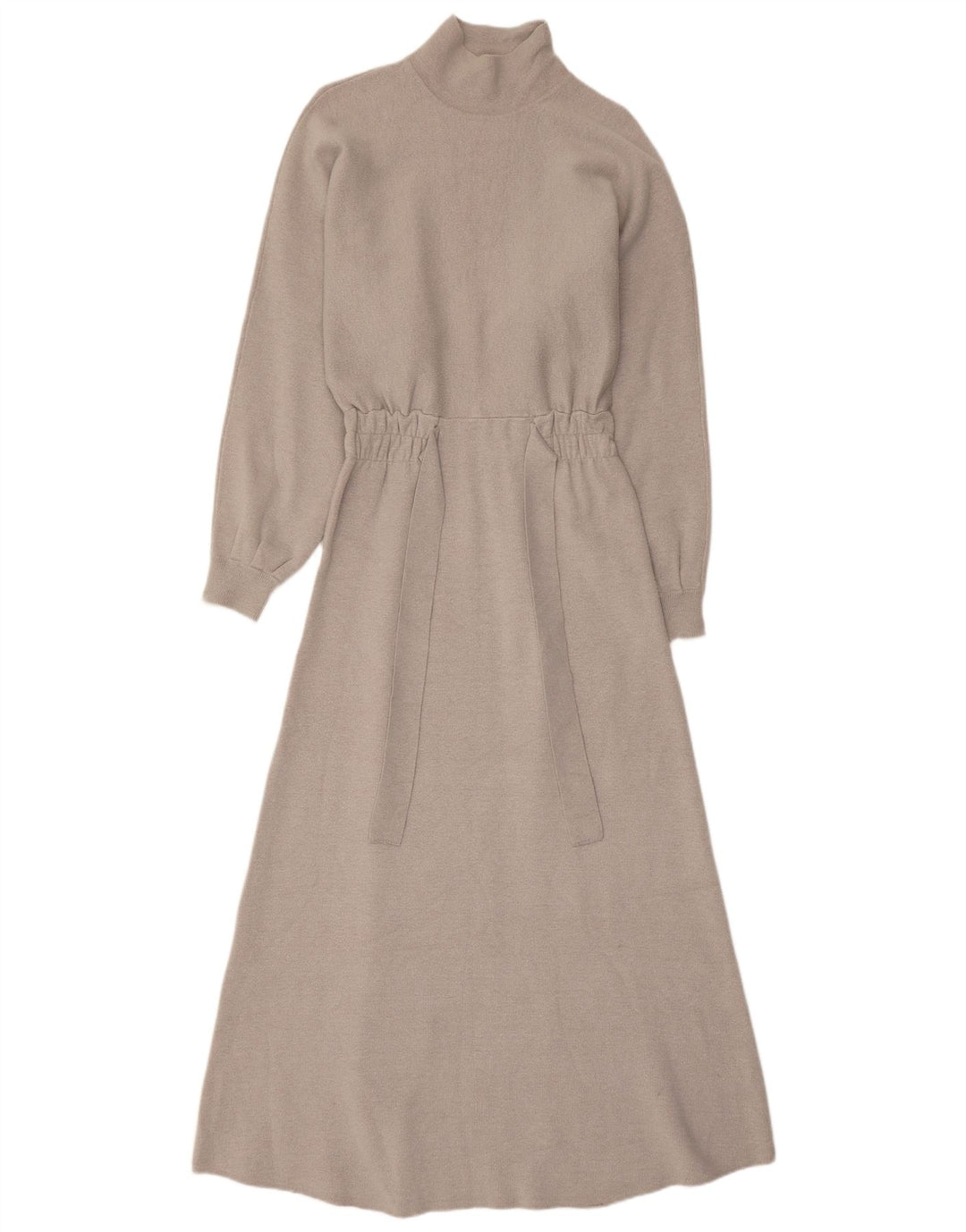 Zara Dame Maxi Langærmet Maxikjole UK 12 Medium Grey Viscose