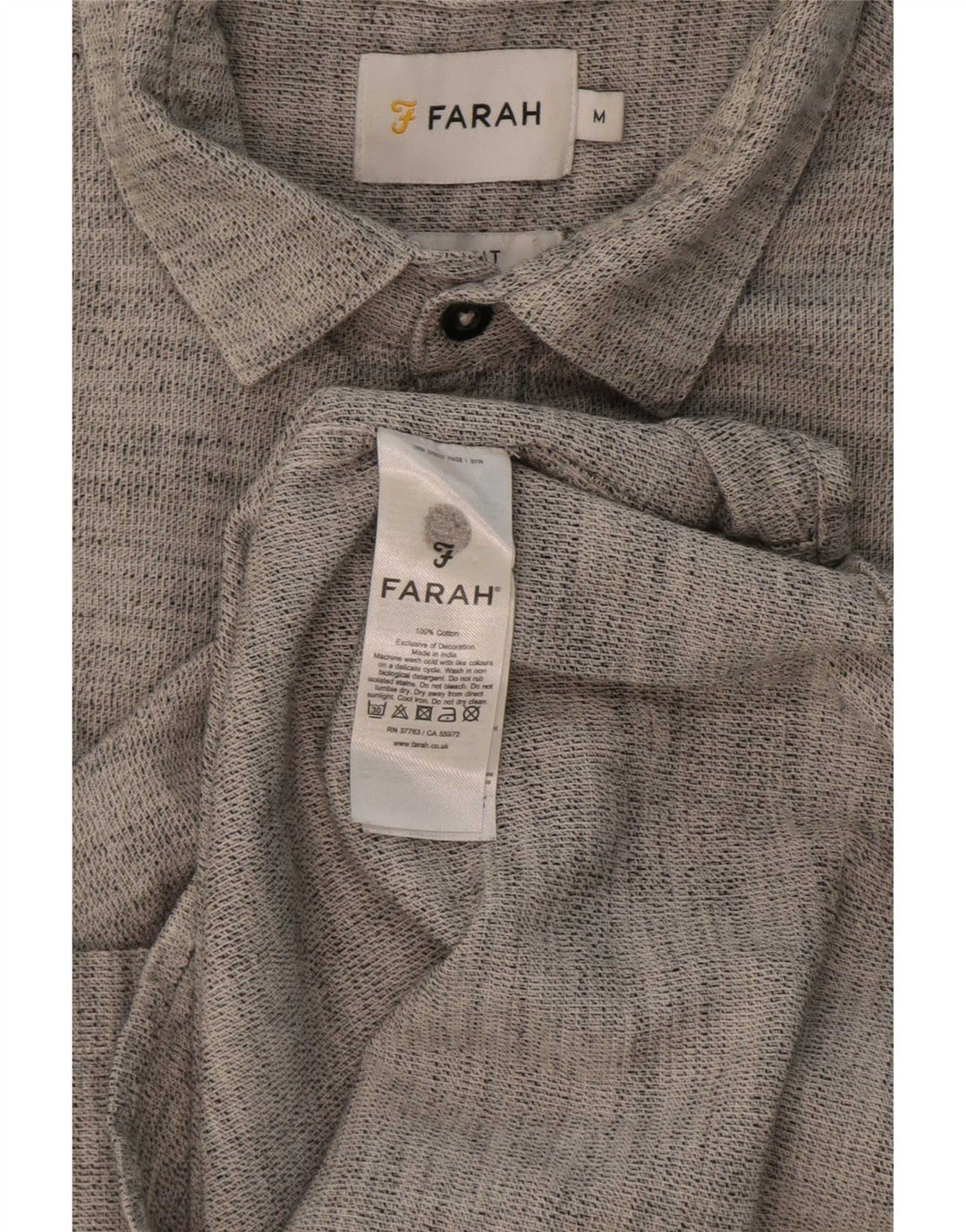 Farah Herreskjorte Medium Grey Flecked Bomuld
