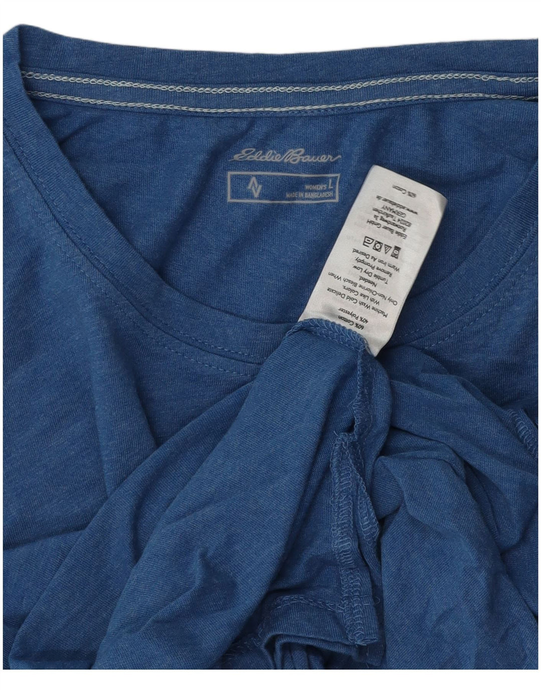 Eddie Bauer Dame T-Shirt Top UK 16 Stor Blå Bomuld