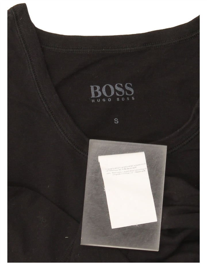Hugo Boss Herre T-Shirt Top Lille Sort Bomuld