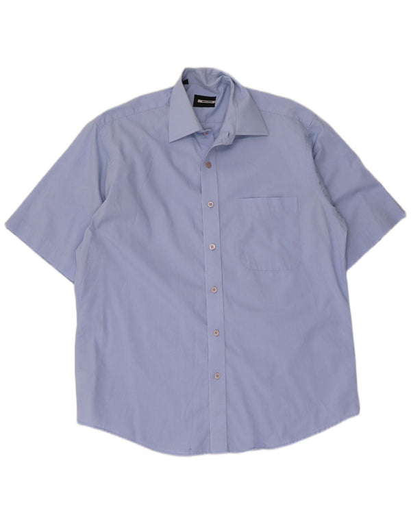 Pierre Cardin Kortærmet Herreskjorte Størrelse 39 15 1/2 Medium Blå Bomuld