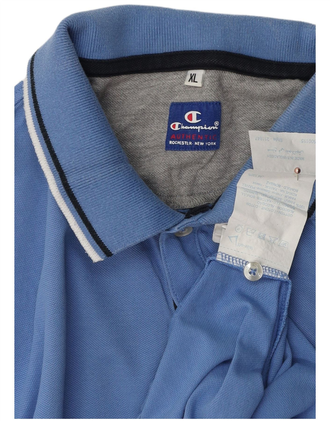 CHAMPION Poloshirt til mænd XL Blå Bomuld
