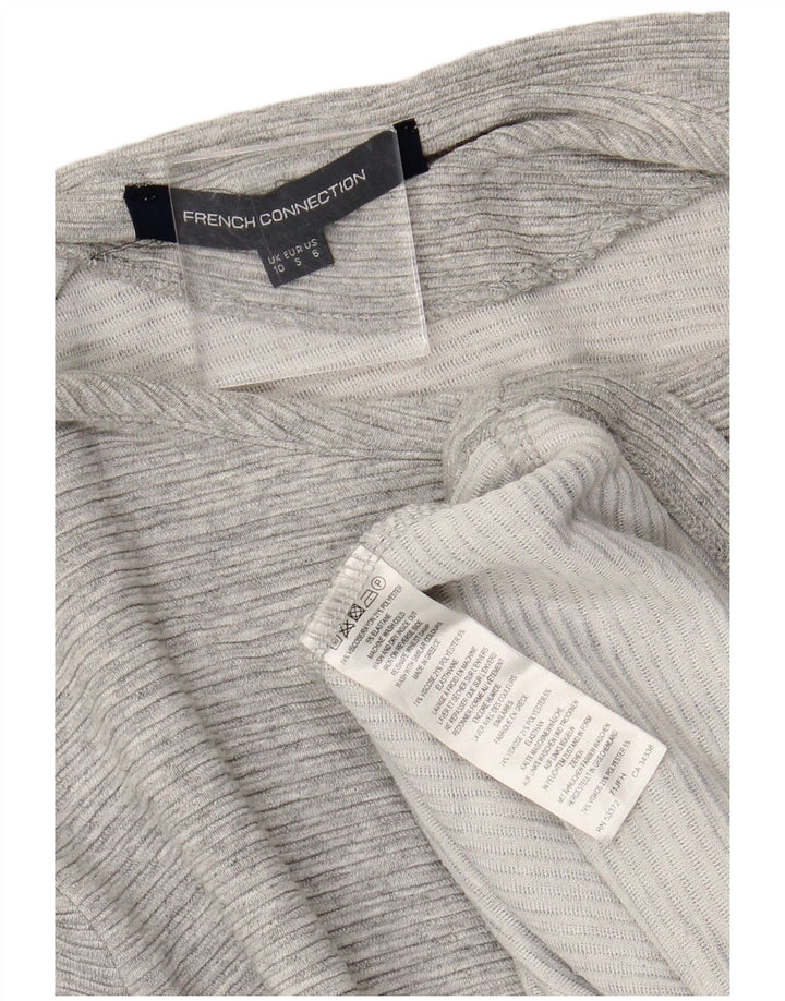 FRANSK FORBINDELSE Dame 3/4-ærmet trøjekjole UK 10 lille grå viskose