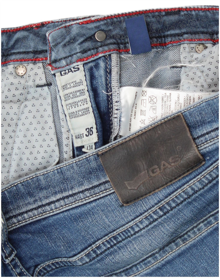Gas Herre Slim Jeans W36 L34 Blå Bomuld