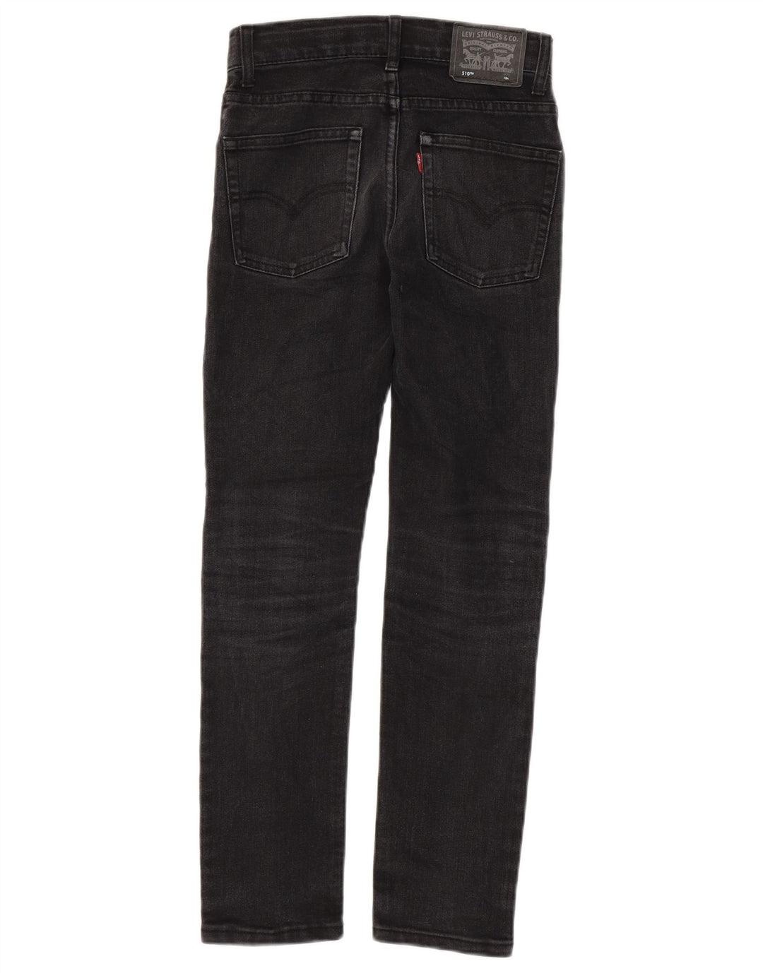 LEVI'S Boys 510 Skinny Jeans 9-10 år W26 L27 sort bomuld
