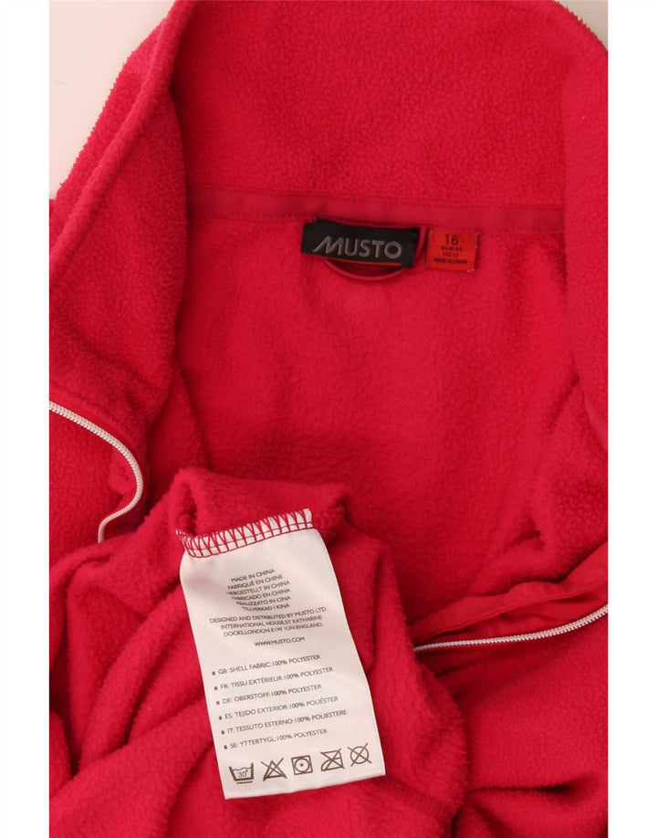 Musto Dame Fleece Jumper med lynlås DK 16 Stor Rød Polyester