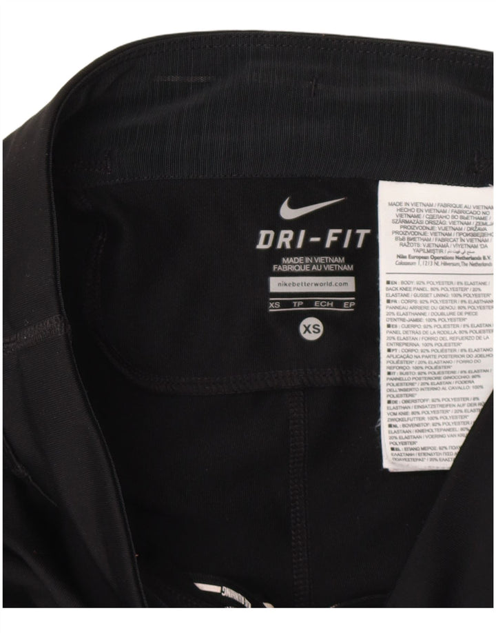 Nike Dame Dri Fit Leggings UK 6 XS Sort Polyester