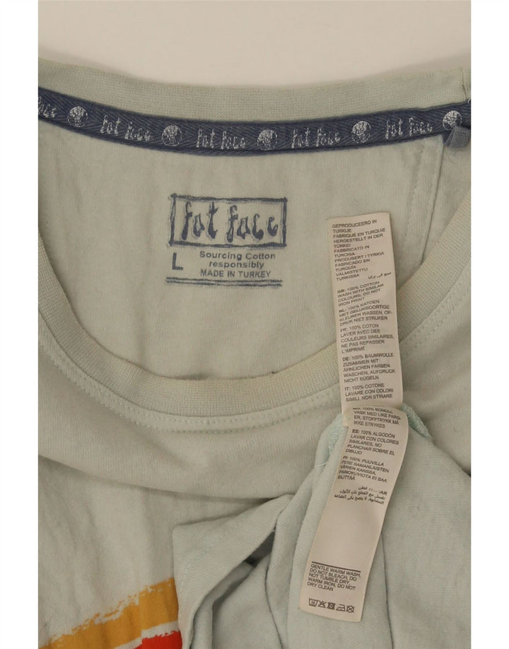 Fat Face Herre grafisk T-shirt Top Stor blå stribet bomuld