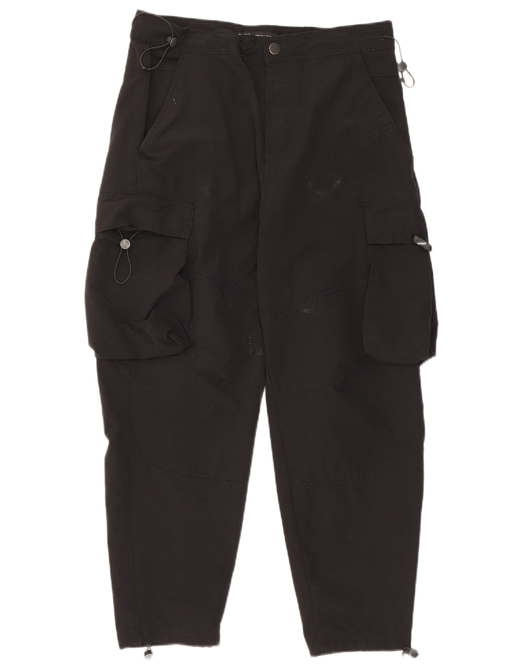 Zara Herre Crop Tapered Cargo Bukser Medium W32 L24 Sort