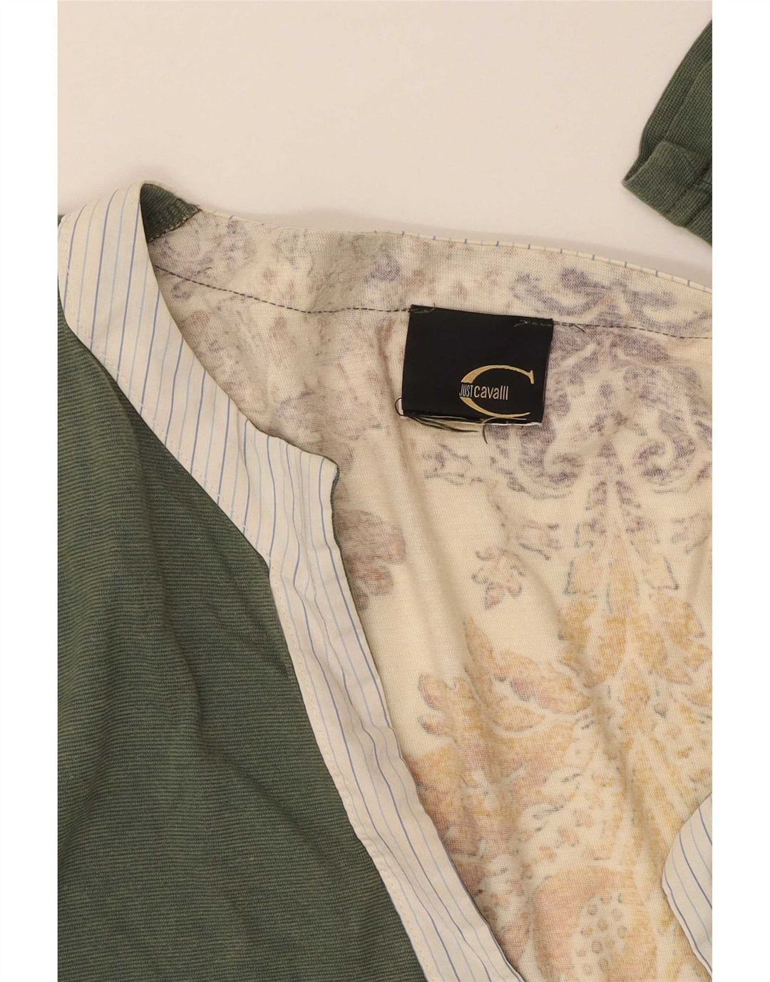Just Cavalli Dame Top Langærmet UK 12 Medium Green Floral