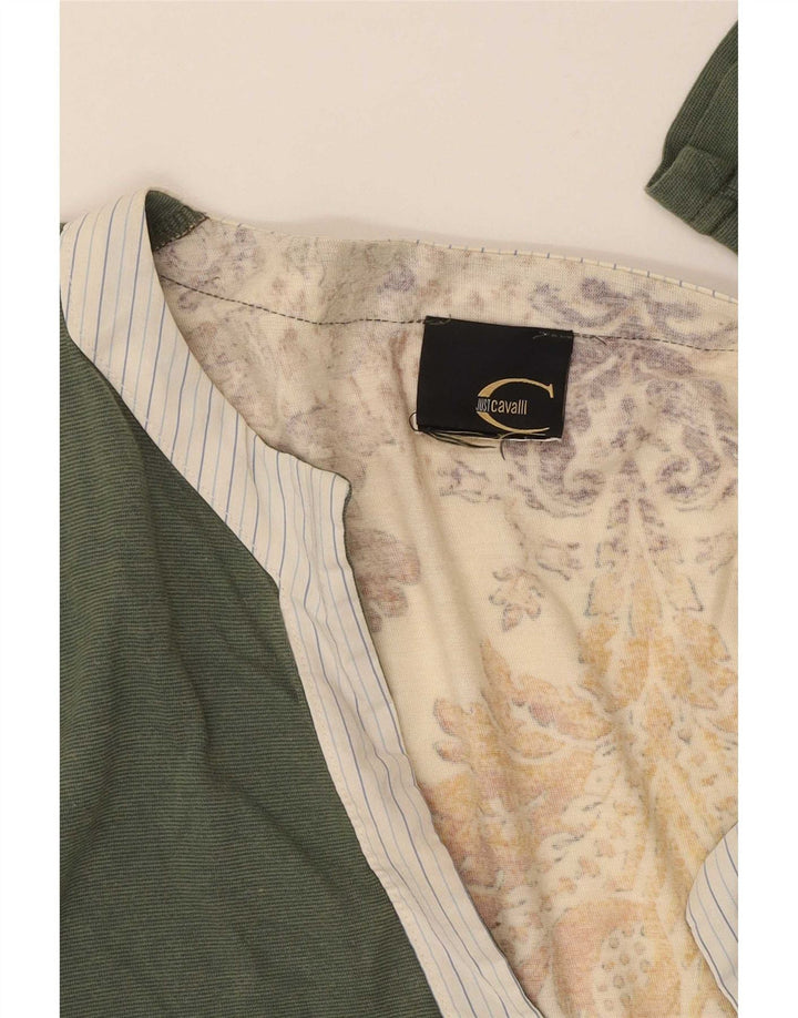 Just Cavalli Dame Top Langærmet UK 12 Medium Green Floral