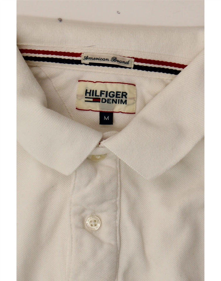 TOMMY HILFIGER Mens Polo Shirt Medium White Cotton Vintage Tommy Hilfiger and Second-Hand Tommy Hilfiger from Messina Hembry 