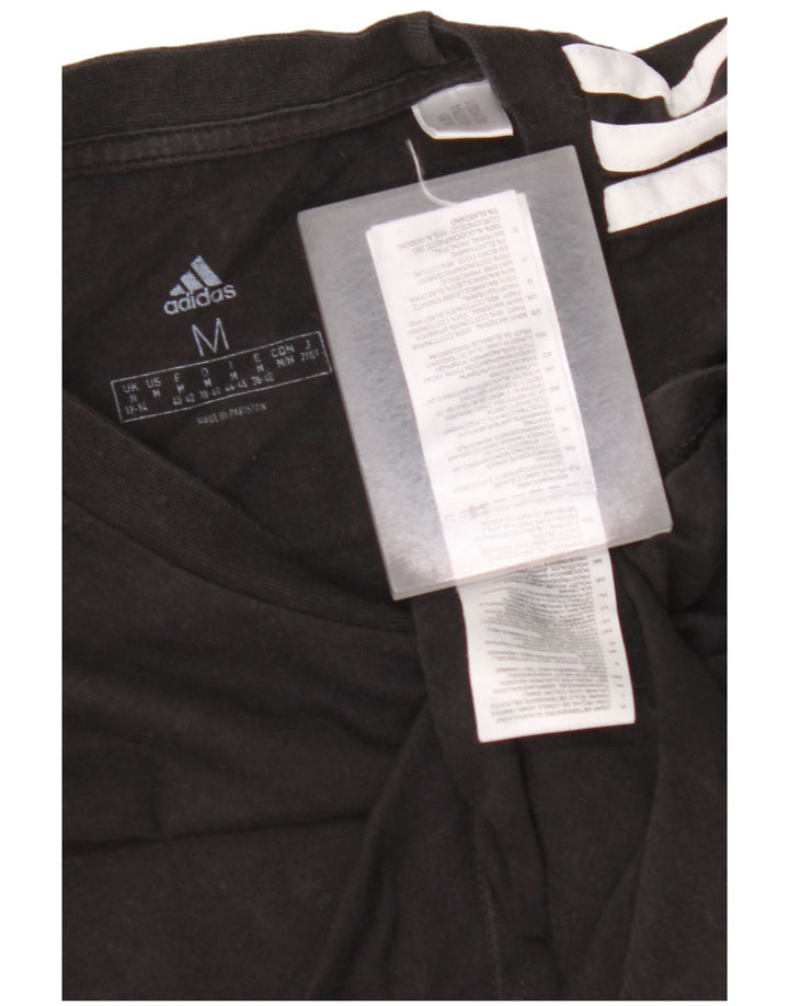 ADIDAS T-shirt top til kvinder DK 12/14 Medium Sort bomuld