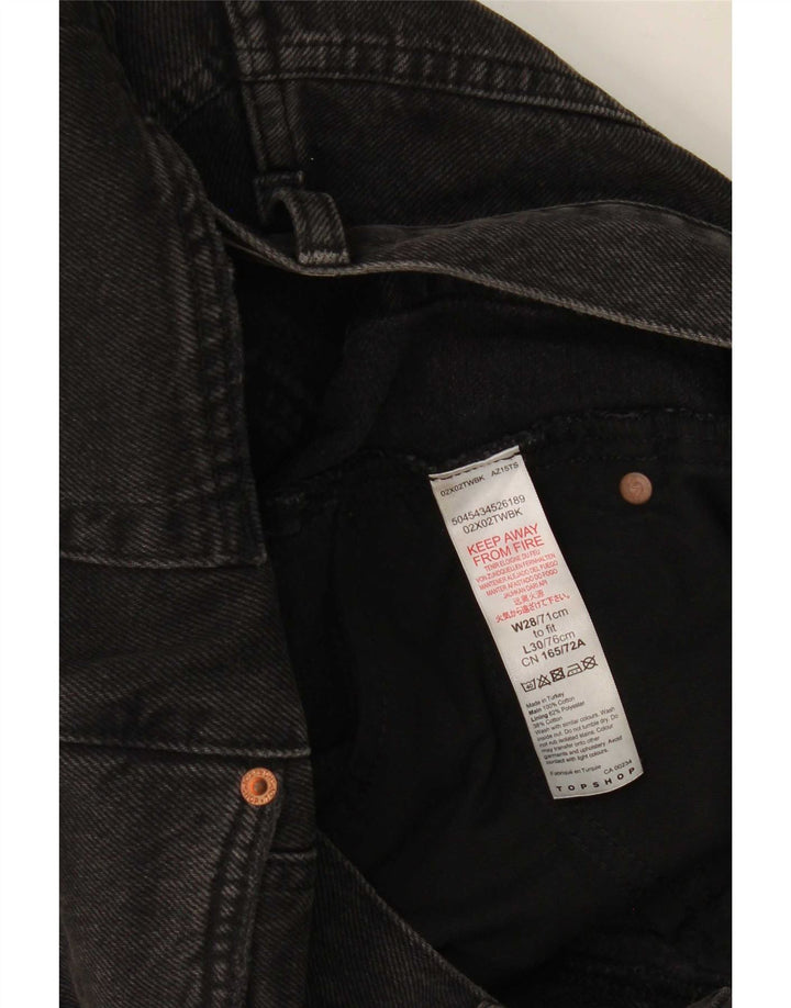 Topshop Dame Straight Jeans W28 L30 Sort Bomuld
