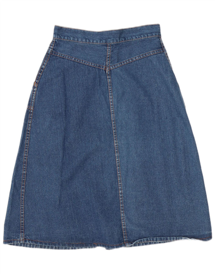 Vintage Dame Maxi Denim A-Line nederdel W28 Medium Blue