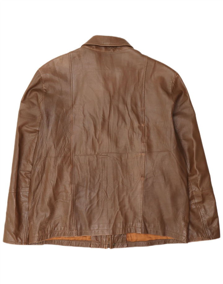 Michel Herre Læderjakke IT 56 3XL Brun