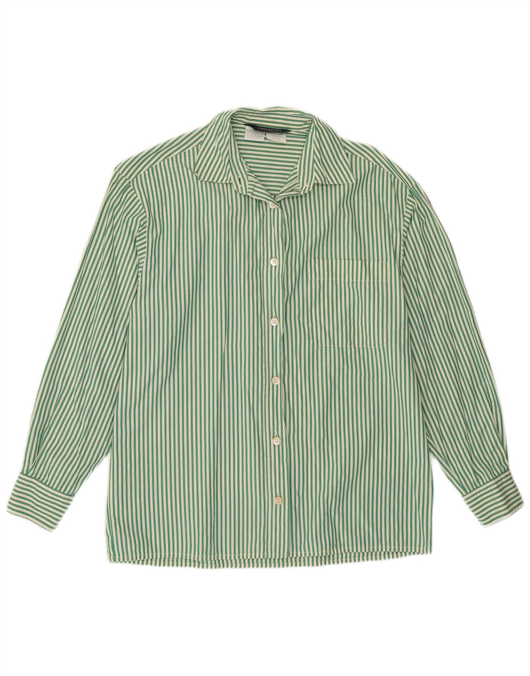 MAX MARA Weekendskjorte til kvinder UK 16 Large Green Pinstripe