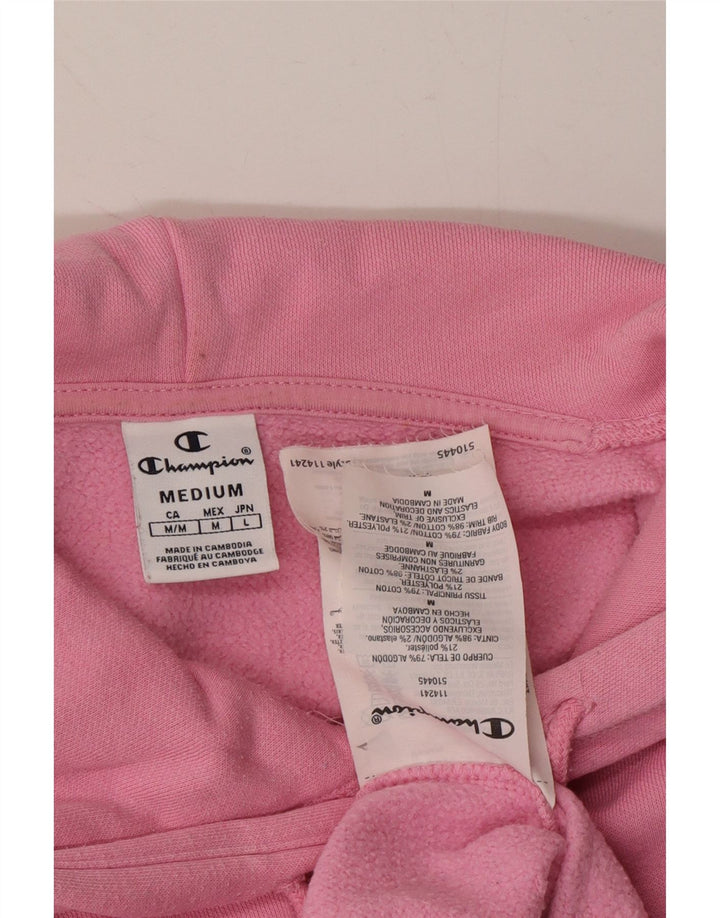 CHAMPION Womens Oversized Hoodie Jumper UK 14 Medium Pink Cotton Vintage Champion and Second-Hand Champion from Messina Hembry 