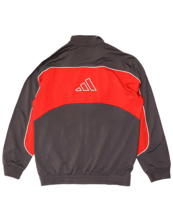 Adidas fuld træningsdragt til mænd UK 36/38 Small Grey Colourblock Polyester