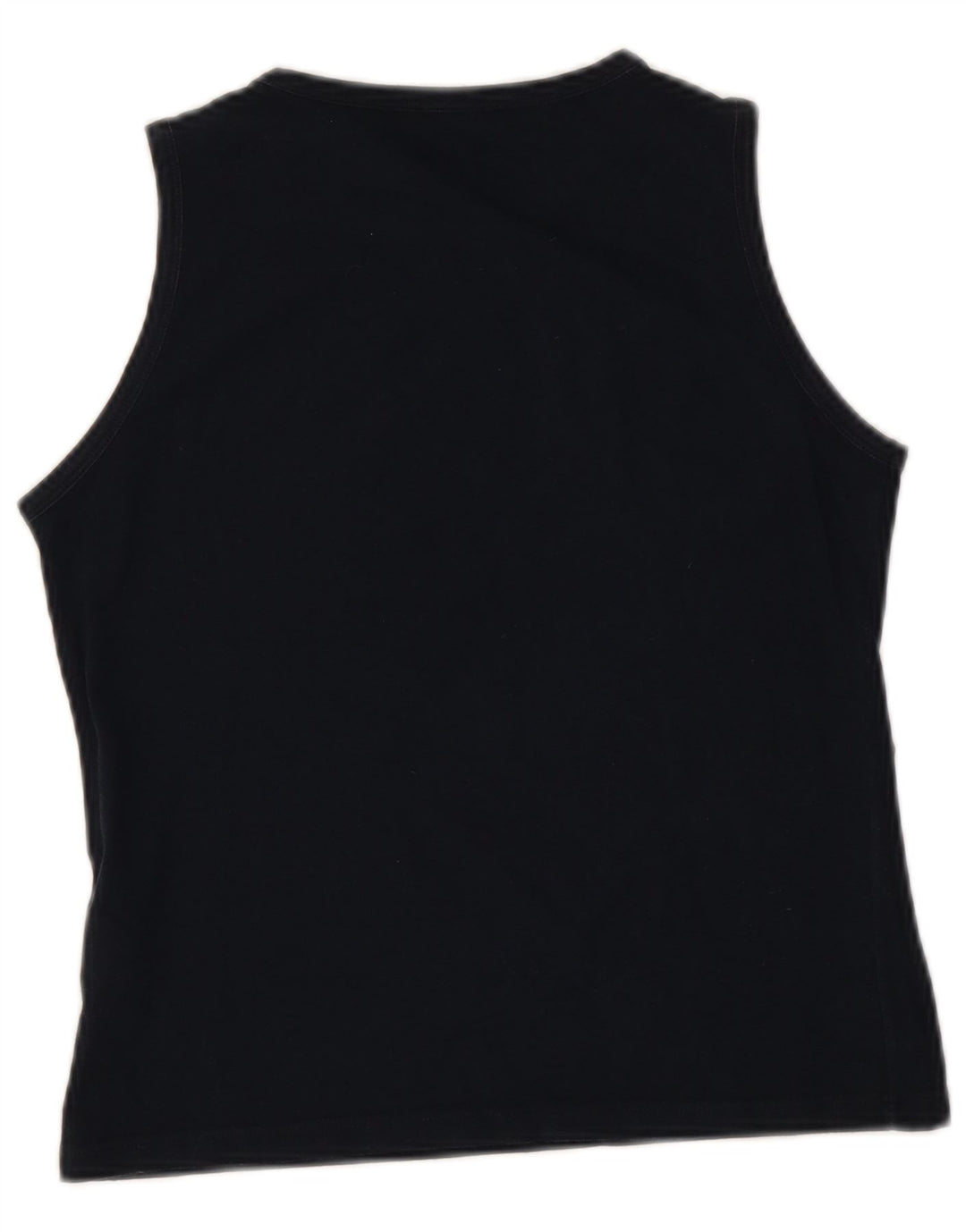 Fred Perry Dame Crop Vest Top UK 12 Medium Sort Bomuld