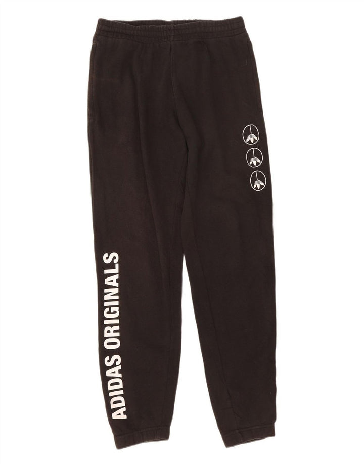 ADIDAS Mens Graphic Tracksuit Trousers Joggers Medium  Black Cotton