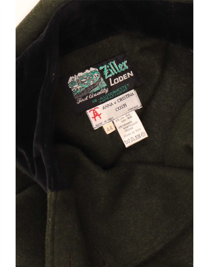 Anna E Cristina Dame Poncho Coat IT 44 Medium Green Colourblock
