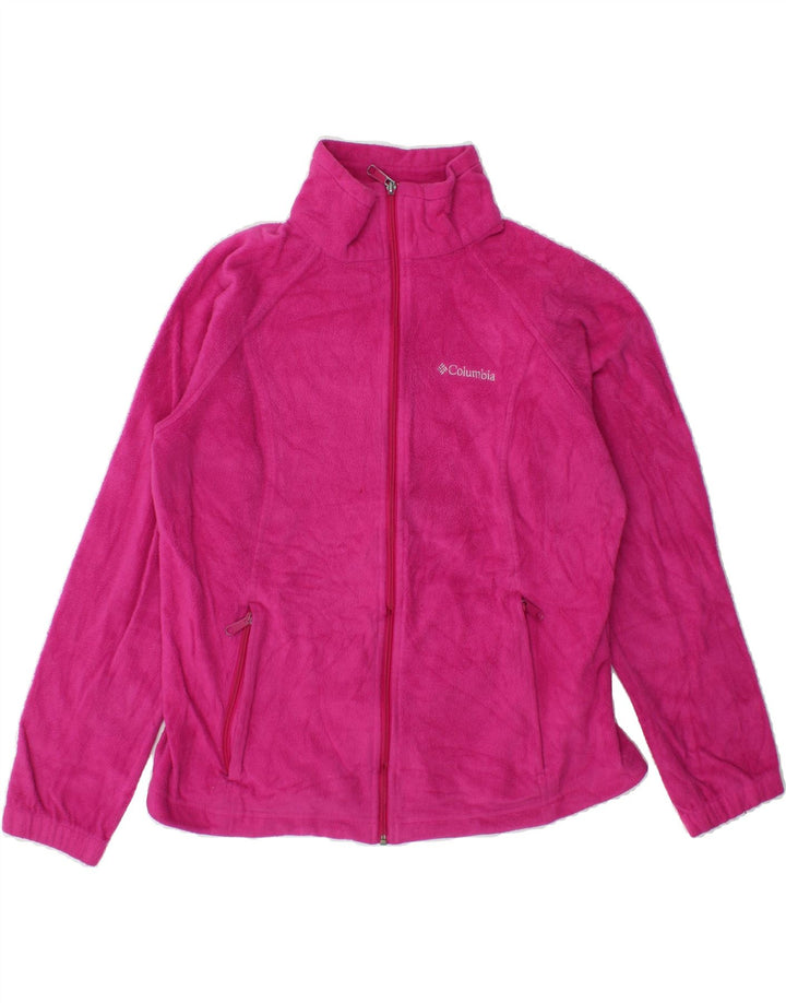 COLUMBIA Womens Fleece Jacket UK 16 Large Pink Polyester Vintage Columbia and Second-Hand Columbia from Messina Hembry 