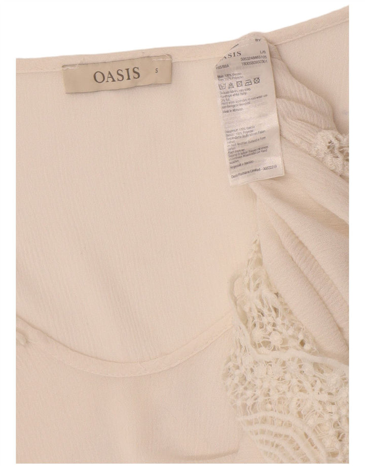 Oasis Dame A-Line Kjole UK 10 Small White Viscose