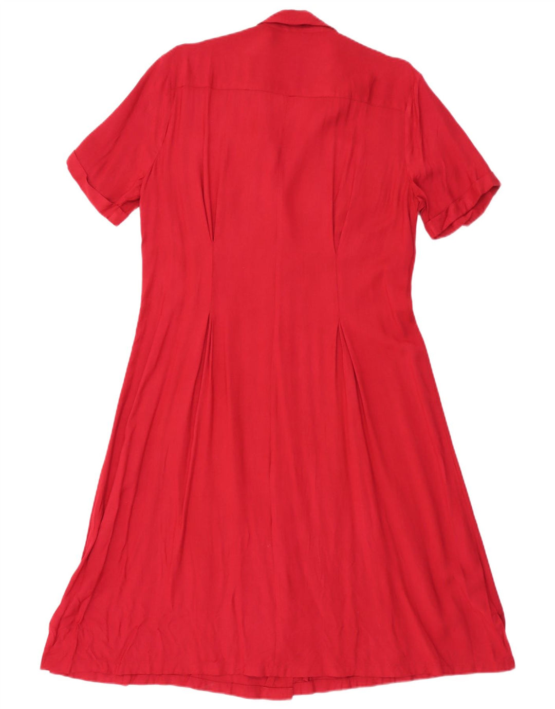 H&M Kortærmet skjortekjole til kvinder IT 42 Medium Rød Rayon
