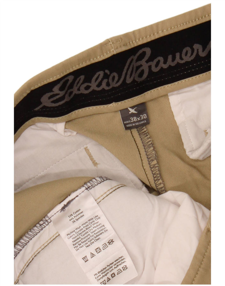 EDDIE BAUER Straight Chino Bukser til mænd W38 L30 Beige Bomuld