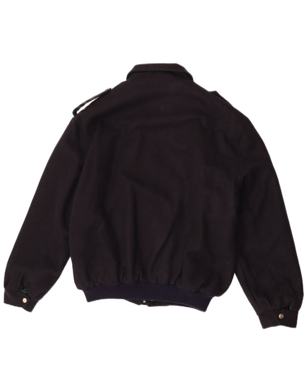 Vintage Herre Military Bomber Jacket UK 40 Large Navy Blue