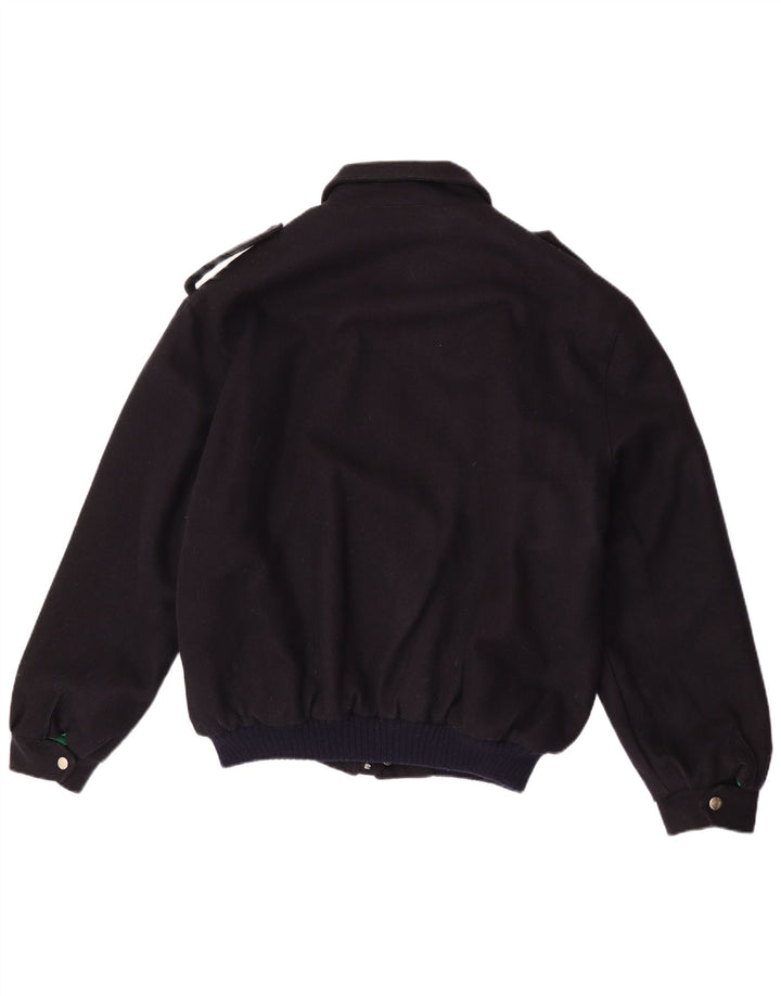 Vintage Herre Military Bomber Jacket UK 40 Large Navy Blue