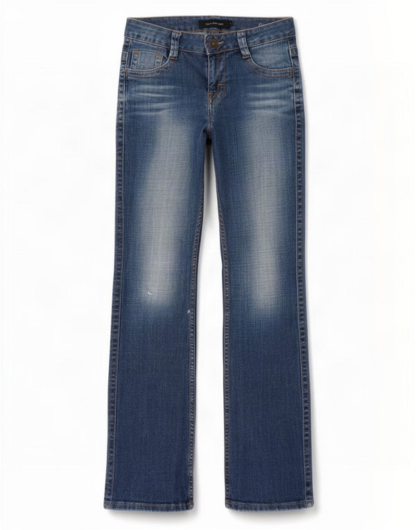 Calvin Klein Dame Bootcut Jeans US 4 Small W29 L31 Blue Cotton