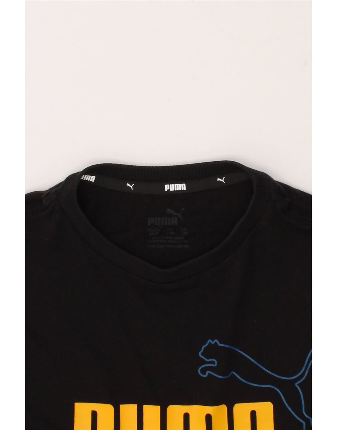 PUMA Boys Graphic T-Shirt Top 7-8 Years Small  Black Cotton Vintage Puma and Second-Hand Puma from Messina Hembry 