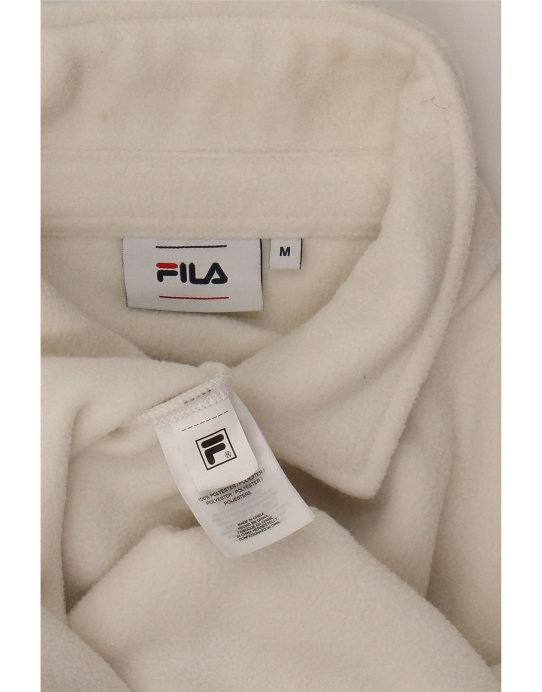 FILA Herre grafisk fleeceskjorte medium hvid polyester