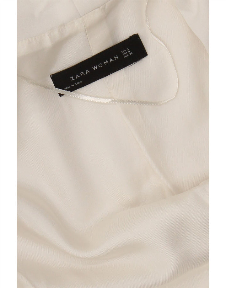 Zara Dame 3/4 ærmet åben blazerjakke UK 10 Small White