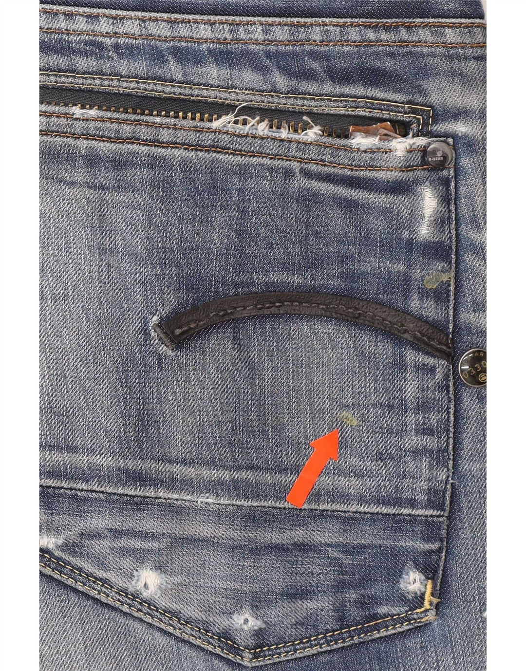 G-Star Herre Distressed Straight Jeans W33 L32 Blå Bomuld