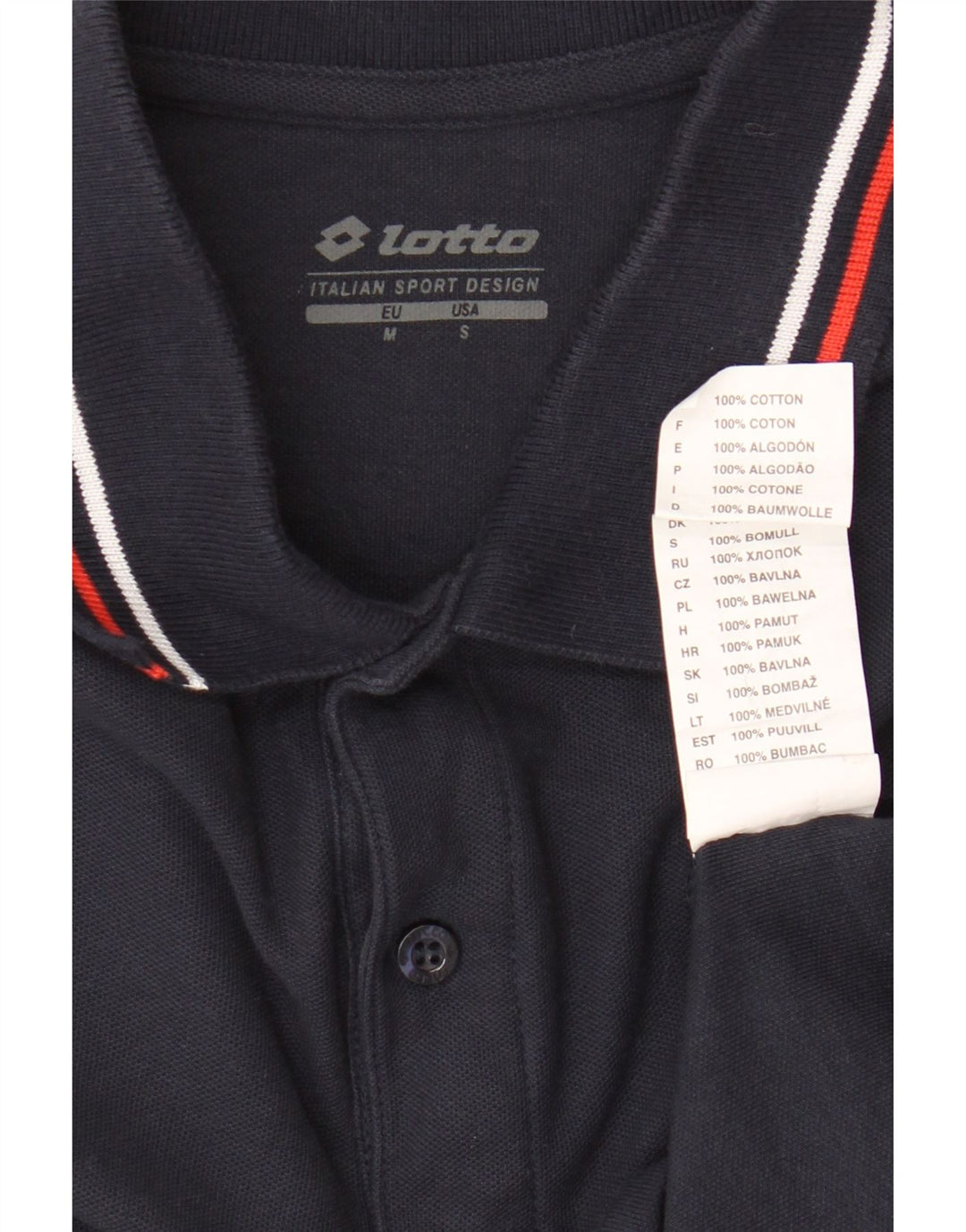 Lotto Herre Polo Shirt Medium Navy Blue Bomuld