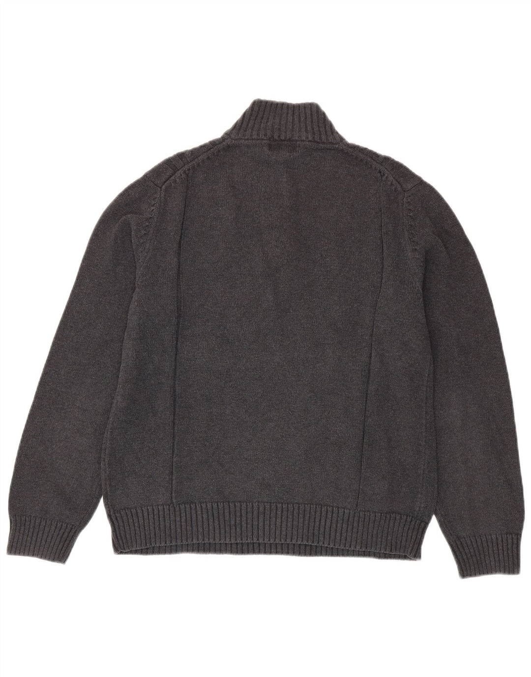 CALVIN KLEIN Herre sweater med lynlåshals mellemgrå bomuld