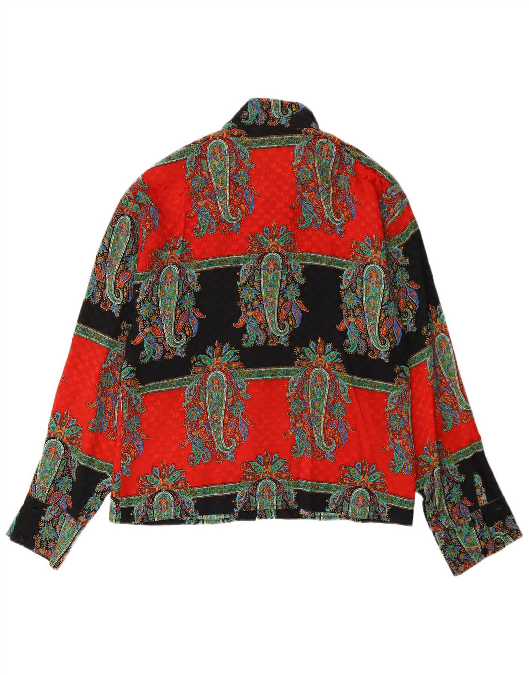 Genny Womens Shirt Bluse UK 14 Medium Multicolored Paisley Silk