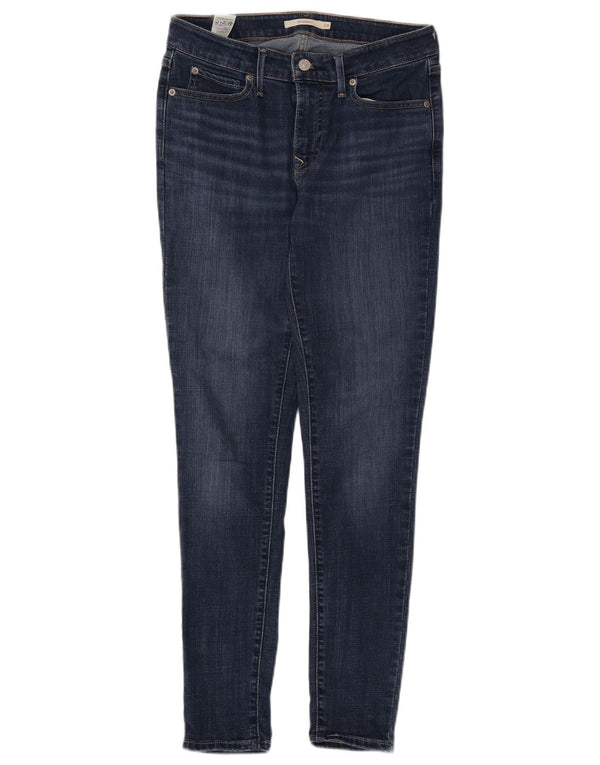 LEVI'S Dame 711 Skinny Jeans W28 L30 Marineblå Bomuld