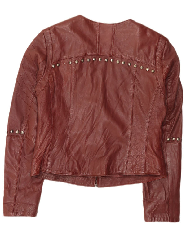 Amy Vermont dame bikerjakke EU 38 Medium Burgundy plettet