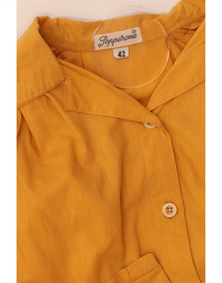 Vintage Womens Oversized Bomber Jacket EU 42 Large Yellow