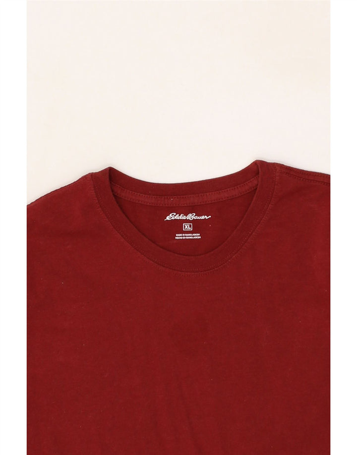 EDDIE BAUER Mens T-Shirt Top XL Red Cotton Vintage Eddie Bauer and Second-Hand Eddie Bauer from Messina Hembry 
