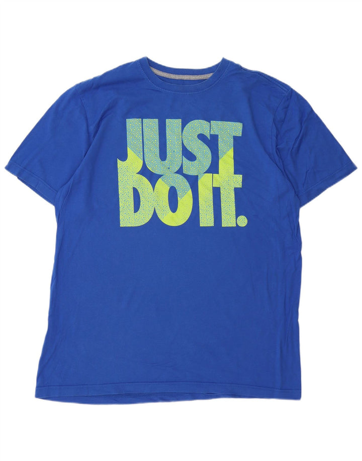 Nike Herre Regular Fit Grafisk T-Shirt Top XL Blå